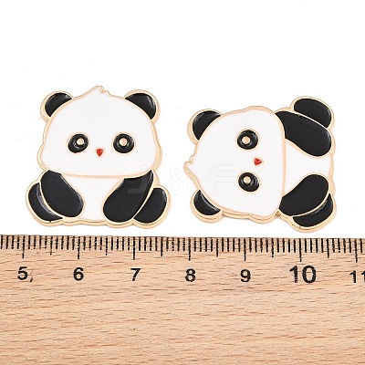 Panda Alloy Enamel Cabochons AL-CBA1A6F-06KCG-E-1