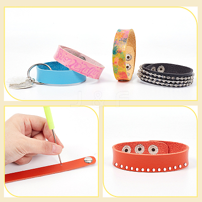 10Pcs 10 Colors Adjustable Leather Cord Bracelets Set for Women BJEW-NB0001-10-1