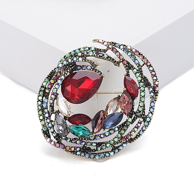 Wreath Alloy Rhinestone Brooches PW-WGB5E79-01-1