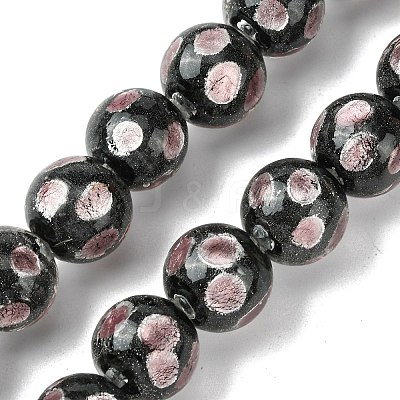 Handmade Silver Sand Lampwork Beads Strands LAMP-A003-01D-1