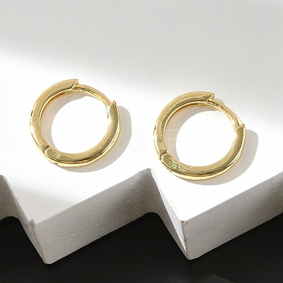 Brass Huggie Hoop Earrings EJEW-F245-06G-1
