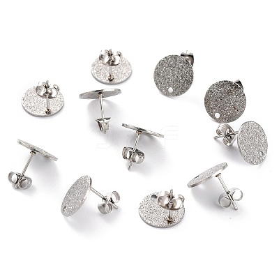 Non-Tarnish 304 Stainless Steel Stud Earring Findings STAS-O144-01C-P-1
