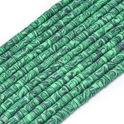 Synthetic Malachite Beads Strands G-P575-B12-4x2mm-1