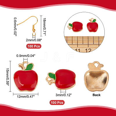 Apple Drop Earring Making Kit DIY-CA0003-77-1