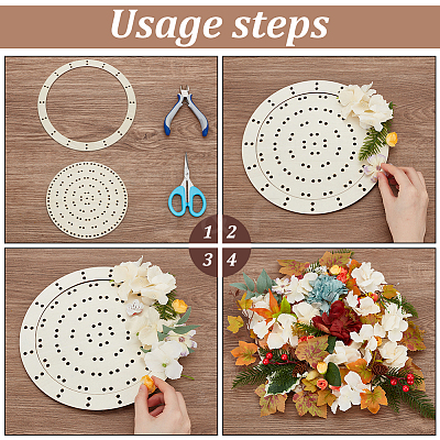 4Pcs 4 Style Wood Wreath Boards DIY-WH0504-132-1