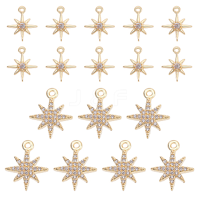 Brass Micro Pave Clear Cubic Zirconia Charms KK-GA0002-31-1