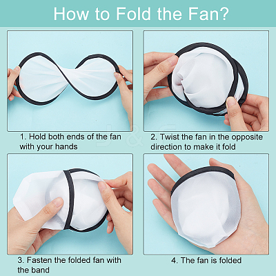 Sublimation Blank Polyester Folding Fan LS-AJEW-WH0010-57A-1