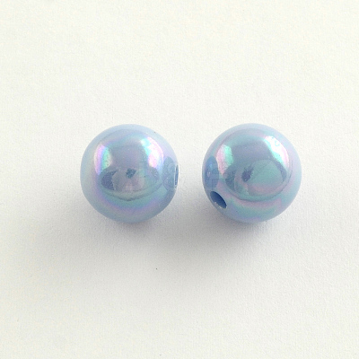 AB Color Plated Acrylic Round Beads SACR-Q109-6mm-M-1