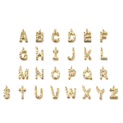 Brass Micro Pave Clear Cubic Zirconia Pendants KK-G521-01G-1