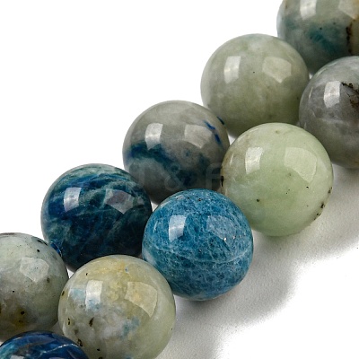 Natural Blue Azurite in Calcite Beads Strands G-NH0003-F01-02-1