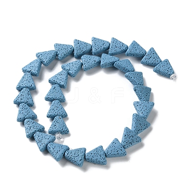 Triangle Dyed Natural Lava Rock Beads Strands G-O126-04A-07-1