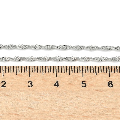 304 Stainless Steel Singapore Chain Necklaces NJEW-Z084-02P-01-1