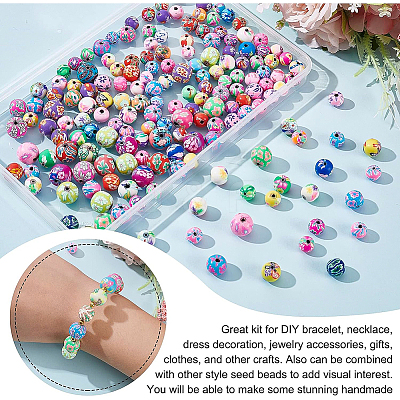 200Pcs 3 Style Handmade Polymer Clay Beads CLAY-BC0001-03-1