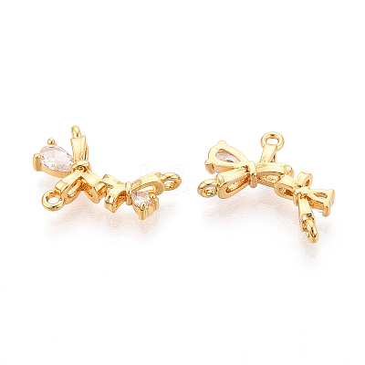 Brass Micro Pave Clear Cubic Zirconia Chandelier Components Links KK-N263-44G-1