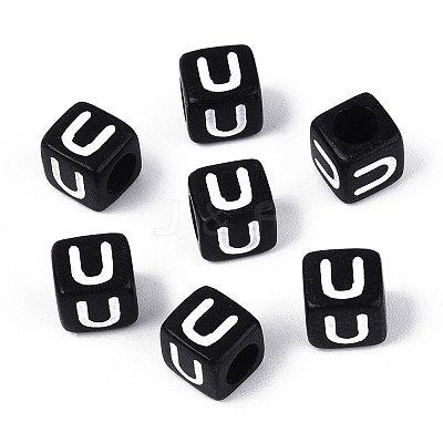 Initial Acrylic Horizontal Hole Beads OACR-ZX006-35U-1