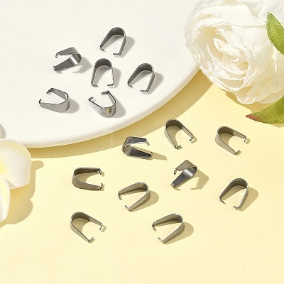 Tarnish Resistant 201 Stainless Steel Snap on Bails X-STAS-Q007-1-1