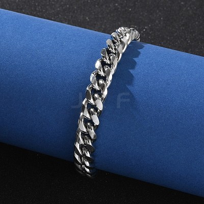 304 Stainless Steel Cuban Link Chain Bracelets for Men BJEW-Z081-01P-03-1