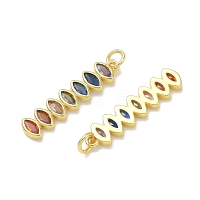 Brass Micro Pave Colorful Cubic Zirconia Pendants CU-CBA6E4E-18G-1