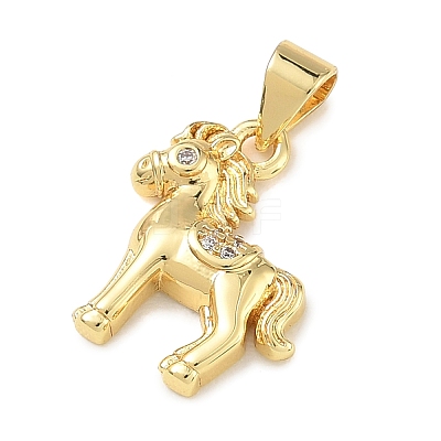 Brass Micro Pave Clear Cubic Zirconia Pendants KK-A303-05C-G-1