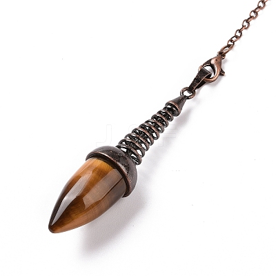 Natural Tiger Eye Dowsing Pendulums G-L524-06R-03-1