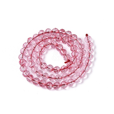 Dyed Transparent Crackle Glass Beads Strands GLAA-Q108-01A-A06-1