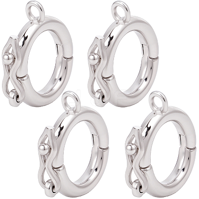 4Pcs 925 Sterling Silver Twister Clasps STER-BBC0009-18-1