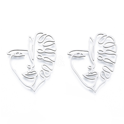 Non-Tarnish 201 Stainless Steel Filigree Joiners Links STAS-N090-LA942-1-1