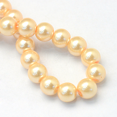 Baking Paint Pearlized Glass Pearl Round Bead Strands HY-Q003-10mm-61-1