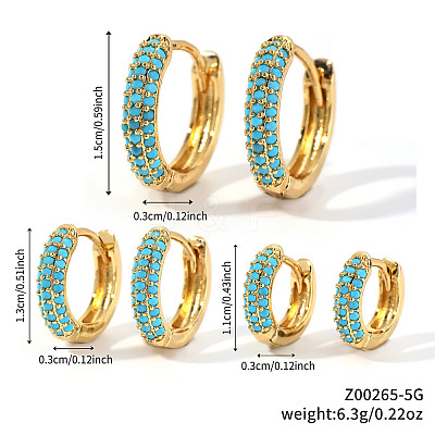 Elegant Brass Pave Cubic Zirconia Hoop Earrings GU7152-5-1