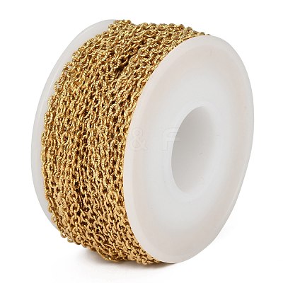 Ion Plating(IP) 304 Stainless Steel Textured Cable Chains CHS-H012-01G-1