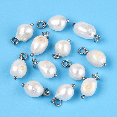 Natural Baroque Keshi Pearl Cultured Freshwater Pearl Pendants PEAR-Q013-01C-1
