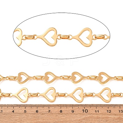 304 Stainless Steel Heart Link Chains SA-CBAE0F2-04G-1