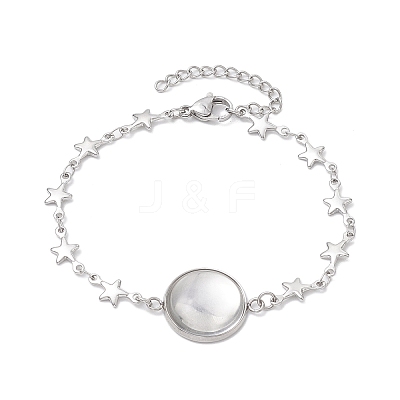 Tarnish Resistant 3Pcs 3 Styles Stainless Steel Bracelet Star & Oval & Cross Link Bracelet Making with Tray BJEW-JB10532-1