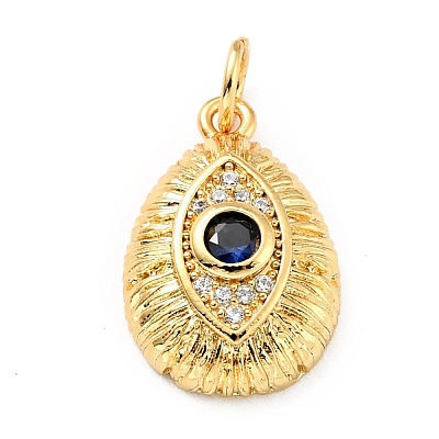 Brass Micro Pave Cubic Zirconia Pendants KK-E036-05G-1