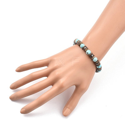 Natural Howlite Stretch Bracelets BJEW-JB05359-04-1