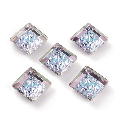 Embossed Glass Rhinestone Pendants GLAA-J101-03B-001VL-1