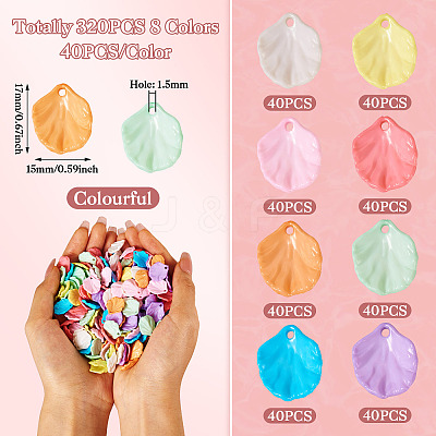 320Pcs 8 Colors Opaque Acrylic Pendants SACR-TA0001-41-1
