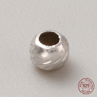 Rhodium Plated Sterling Silver Bead STER-WH0019-08A-P-1