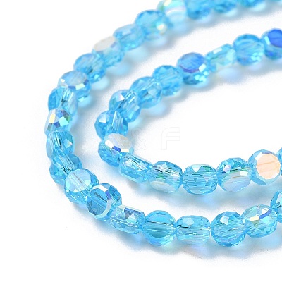 Transparent Electroplate Glass Beads Strands GLAA-Q099-A01-04-1
