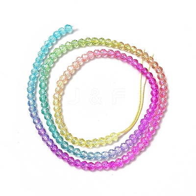 Transparent Gradient Color Glass Beads Strands X-GLAA-H021-01B-16-1