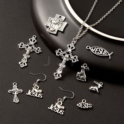 80Pcs 8 Style Tibetan Style Alloy Pendants X1-FIND-LS0001-41AS-1