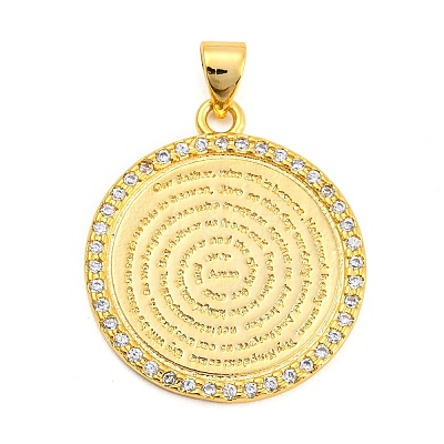 Brass with Cubic Zirconia Pendants X-KK-K332-16A-G-01-1