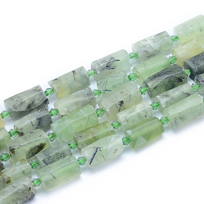 Frosted Natural Prehnite Beads Strands G-L552C-04-1