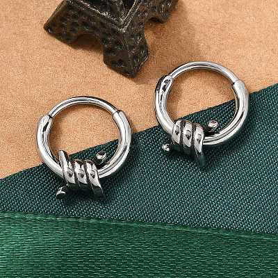 Knot 316 Surgical Stainless Steel Hoop Earrings EJEW-G416-30AS-1
