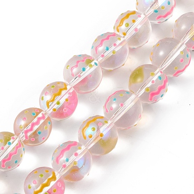 Transparent Glass Beads Strands LAMP-F029-01C-1