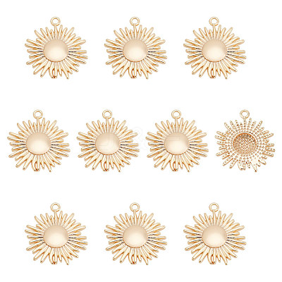 10Pcs Brass Solar Eclipse Pendants KK-BC0013-13-1