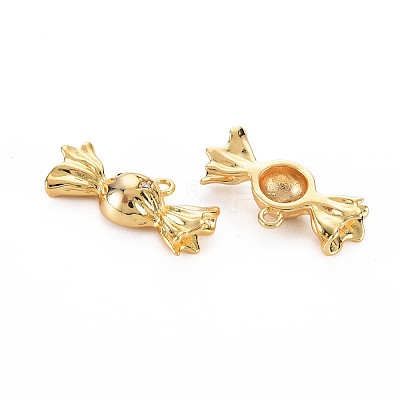 Rack Plating Brass Micro Pave Clear Cubic Zirconia Pendants KK-S360-159-1