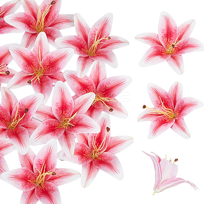 PU Leather & Plastic Artificial Flower AJEW-WH0696-419B-1