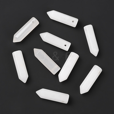 Natural White Jade Pointed Pendants G-D460-01V-1