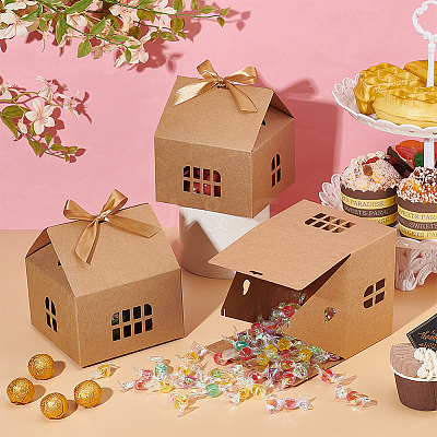 House Shape Cardboard Candy Storage Box CON-WH0084-89B-1
